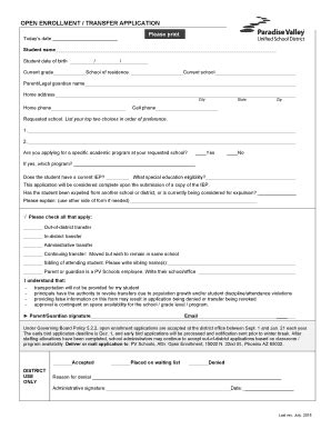 Fillable Online Sample Open Enrollment Application Fax Email Print