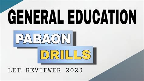 Gen Ed PABAON DRILLS YouTube