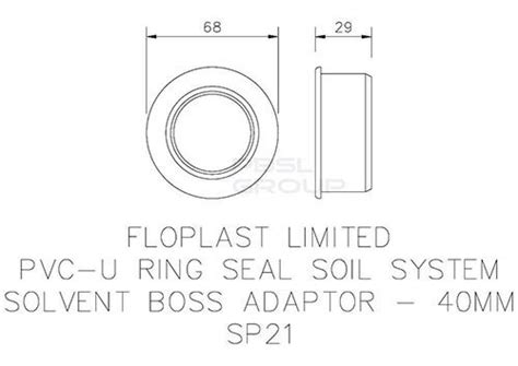 Floplast Solvent Weld Soil Boss Adaptor Mm Grey