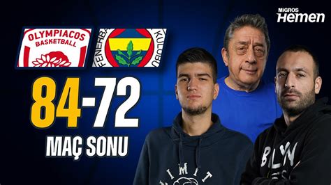 FENERBAHÇE BEKO DAN VEDA Olympiacos 84 72 Fenerbahçe Beko Maç Sonu