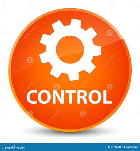 Control Settings Icon Elegant Orange Round Button Stock Illustration