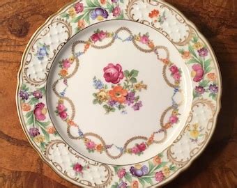 Vintage Schumann Empress Dresden Flowers And Garland Salad Plate