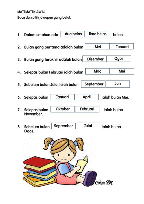 Bulan Dalam Setahun Interactive Worksheet Online Activities School