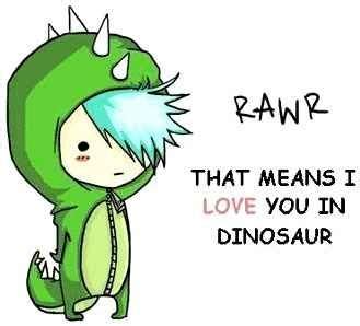 Rawr Means I Love You In Dinosaur Anime