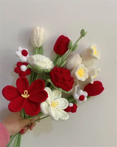 FLOWER Bouquet Pattern B For Beginners 7 In 1 Rose Tulip PDF Crochet