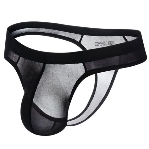 String Transparent Pour Homme Sous V Tement Sexy Avec Poche Pour P Nis