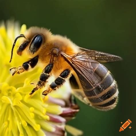 Honey Bee On A Flower 4k Hd Photo Professional Photography On Craiyon