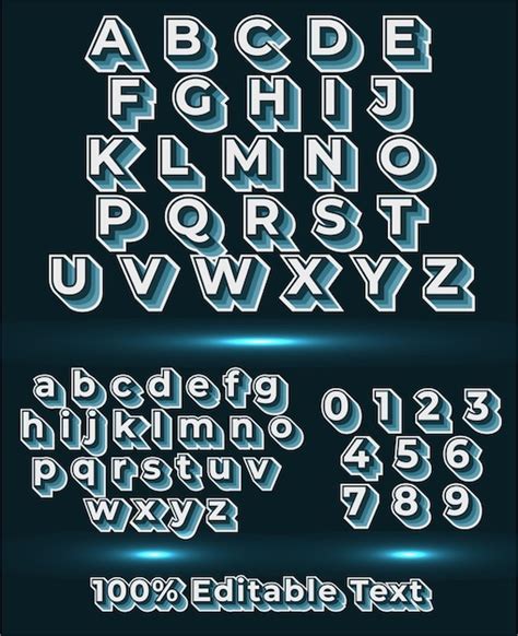 Premium Vector Alphabet And Number Set With Glow