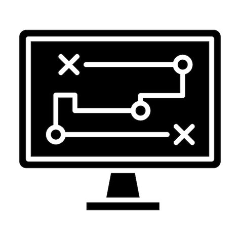 Estrategia digital glyph ilustración en negro sólido Vector Premium