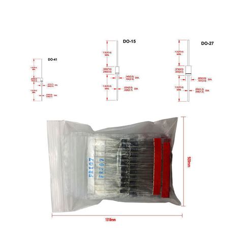 200pcs Fast Switching Schottky Diode Assorted Kit 1n4001 1n4004 1n4007