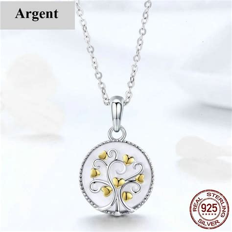 Collier Argent Arbre de Vie Bijou Unique Élégant