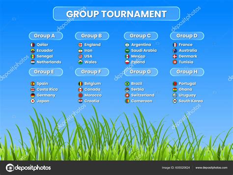 Fifa World Cup 2022 Match Schedule Template Design Green Grass Image