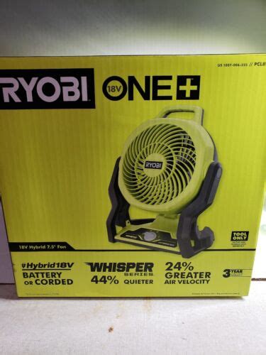 Ryobi One 18v Battery Or Corded Hybrid Whisper Series 7 12 In Fan Only 33287192748 Ebay