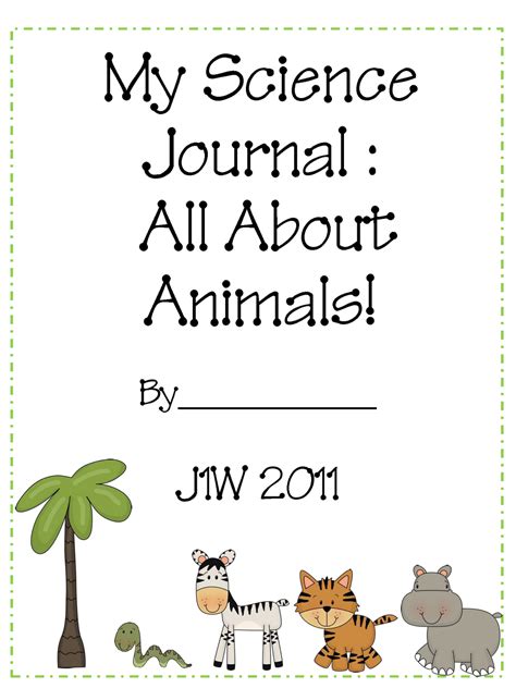 First Grade Serenade Science Journal All About Animals