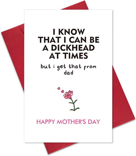 Ogeby Funny Mothers Day Card Ts From Daughter Son Humor Mothers Day Card T