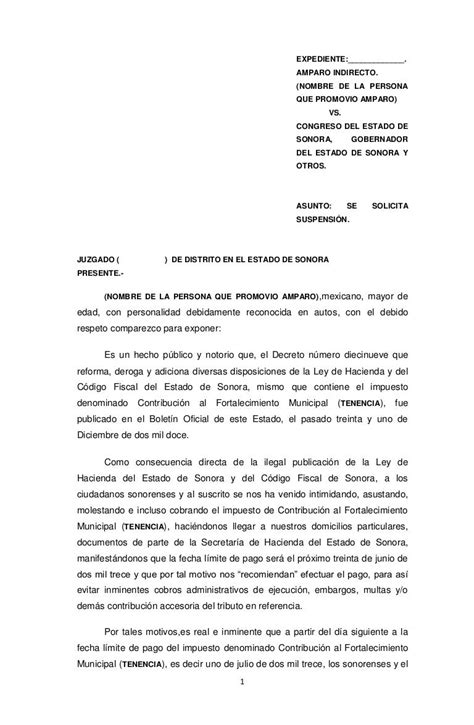 Carta De Suspension