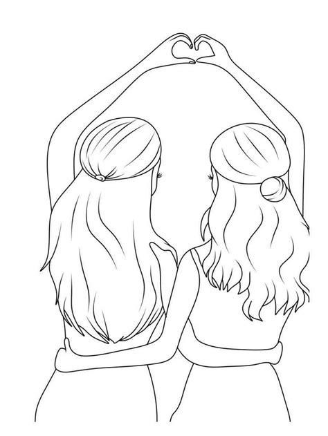 Bff Coloring Pages Cute Best Friend Drawings Best Friend Drawings