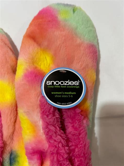 Snoozies Tie Dye Cotton Candy Ladies Slippers Uk 56 Ebay