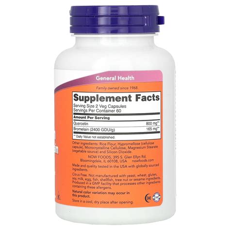 Now Foods Quercetin With Bromelain Veg Capsules