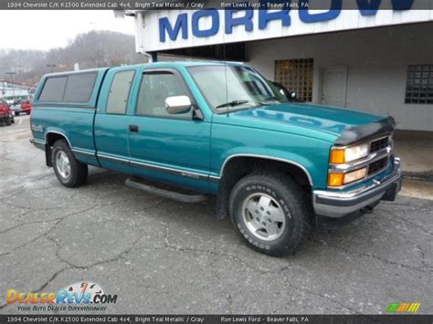 1994 Chevrolet C K K1500 Extended Cab 4x4 Bright Teal Metallic Gray Photo 2