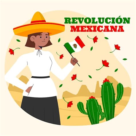 Ilustração plana de revolução mexicana Vetor Grátis