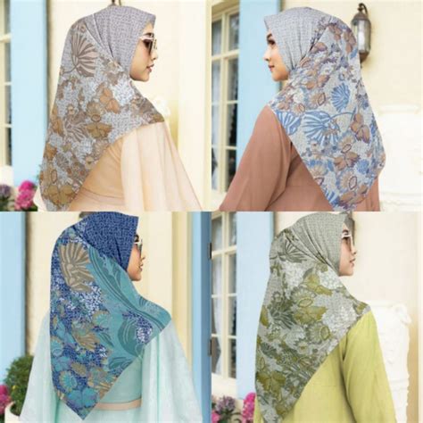 Jual PRODUK TERBARU Hijab Segiempat Motif JS Series Hijab Segi