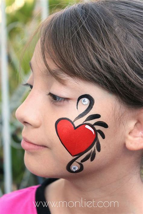 Monliet Face Paint Cheek Art Heart Face Body Art