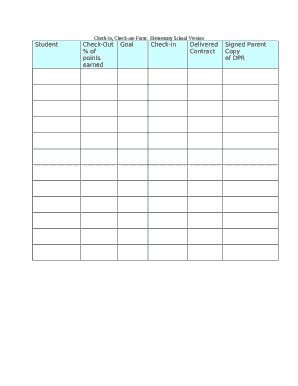 Check In Check Out Sheet Elementary - Fill and Sign Printable Template ...