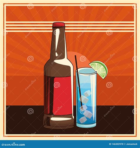 Desenhos Animados Das Bebidas Das Bebidas Alco licas Ilustração do