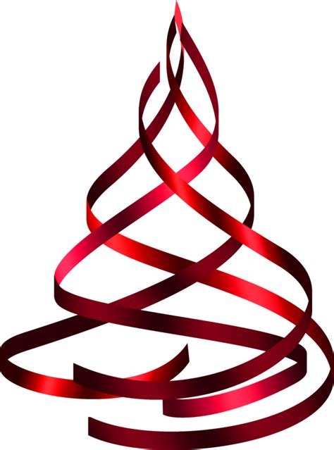 Free Red Ribbon Christmas Tree Clipart Png With Transparent