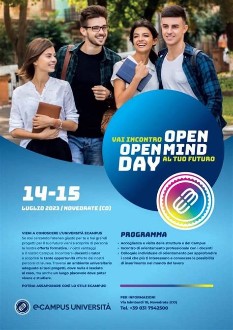 OPEN DAY 14 15 LUGLIO 2023 VIENI A CONOSCERE LUNIVERSITÀ ECAMPUS