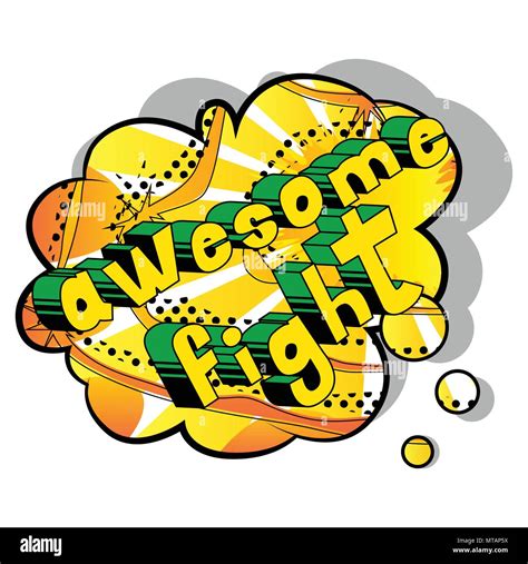 Awesome Fight Comic Book Word On Abstract Background Stock Vector