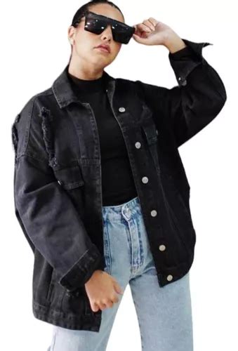 Campera De Jean California Oversize Con Roturas Env O Gratis