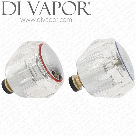 Kitchen Tap Handles Crystal Effect Hot Cold With Tap Gland Cartridges R