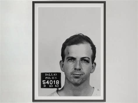 Lee Harvey Oswald Mugshot Poster, Celebrity Mugshot, Art Print, Rustic ...