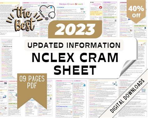 Best Selling Nclex Cram Sheet Nclex Study Guide Nursing Etsy