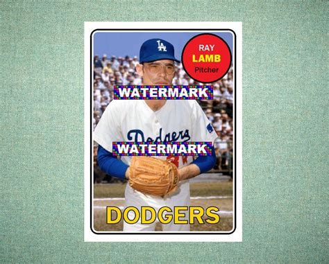 Ray Lamb Los Angeles Dodgers Custom Baseball Card 1969 Style Etsy