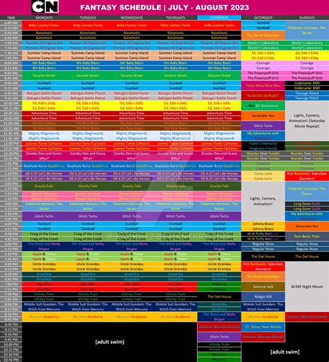 Cartoon Network USA Schedule #2 by Pikachuxz on DeviantArt