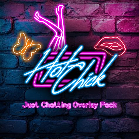 Hot Chick Animated Just Chatting Screen Overlay Pack Sizzling Stream Design Etsy