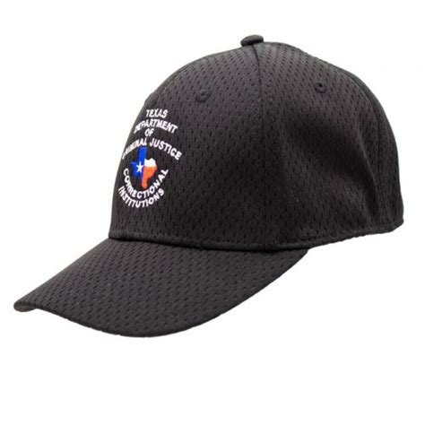 TDCJ Cap B Stretchable Polyester Pro Mesh Flex Cap in Black