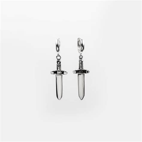 silver sword earring - sunnafissijewelry