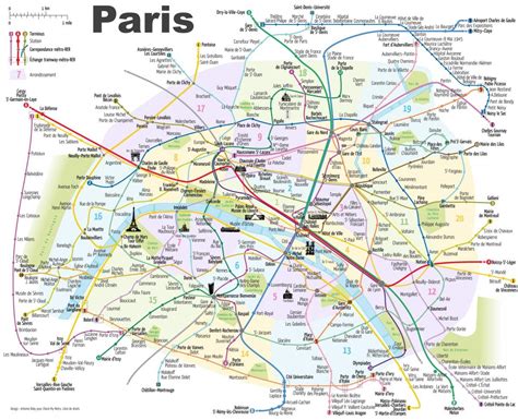 Mapa Del Metro De Par S Con Monumentos Mapa Del Metro De Par S Con