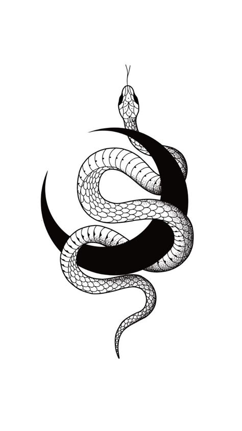 Black And White Snake Tattoo Design