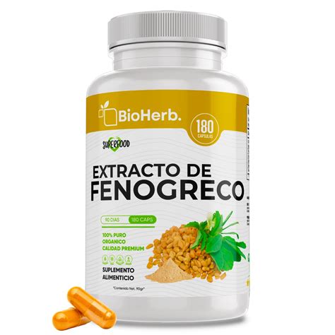 Fenogreco 100 Puro 180 Capsulas 500mg ORGANICO NATURAL Para 90