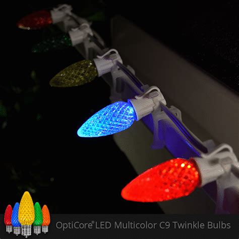 C9 120V Twinkle Multicolor LED Bulbs - Wintergreen Corporation