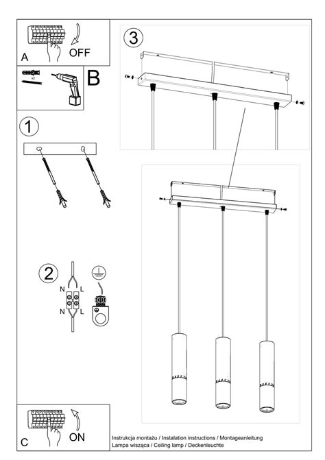 Lampa Wisząca LOOPEZ 3L czarny złoto 251 SOLLUX