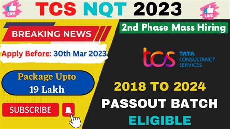 Tcs Nqt Nd Phase Mass Hiring Registration Process