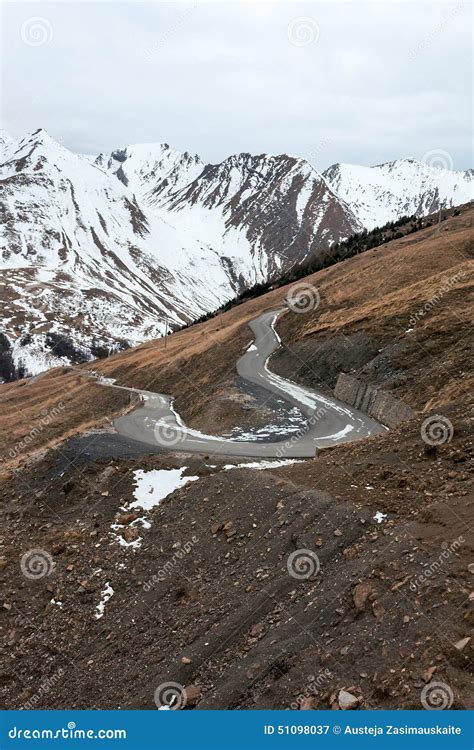 serpentine stock image image  high path ravine alps