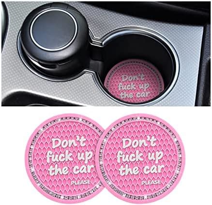 Bling Car Coasters Wisdompro 4 Pack PVC Car Cup Holder Insert Coaster