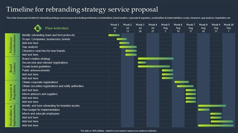 Timeline For Rebranding Strategy Service Proposal Professional Business